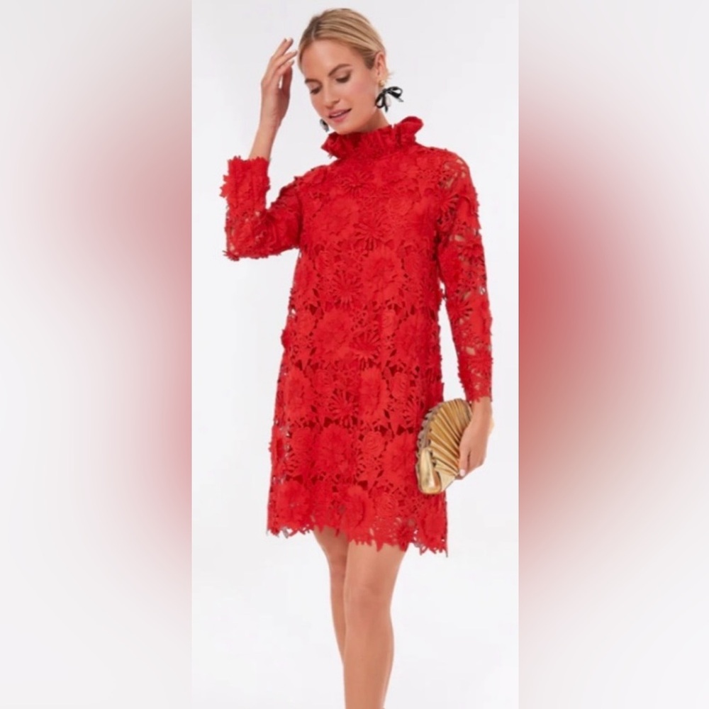 Tuckernuck Red Guipure Lace Dress Size XL